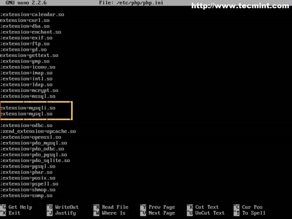 Enable MySQL PHP Extensions