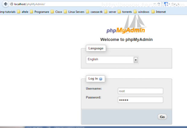 PhpMyAdmin Login 