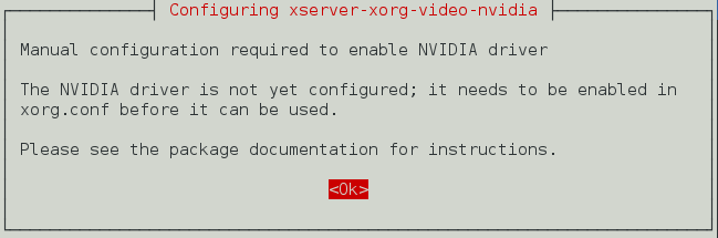 5 - Kali Linux 1.0.7 kernel 3.14 - Install proprietary NVIDIA driver - NVIDIA Accelerated Linux Graphics Driver - Create XORG.Conf file popup